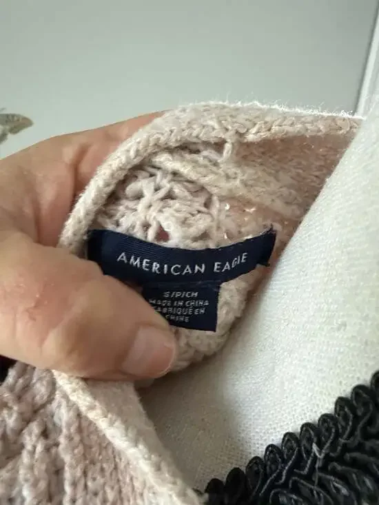 American Eagle Waffle Knit Button-Up Cardigan, Size Small - Picture 5 of 5